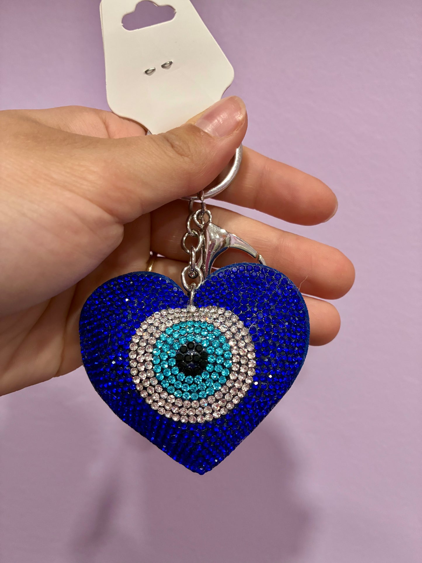 Blue Heart Evil Eye Key Chain