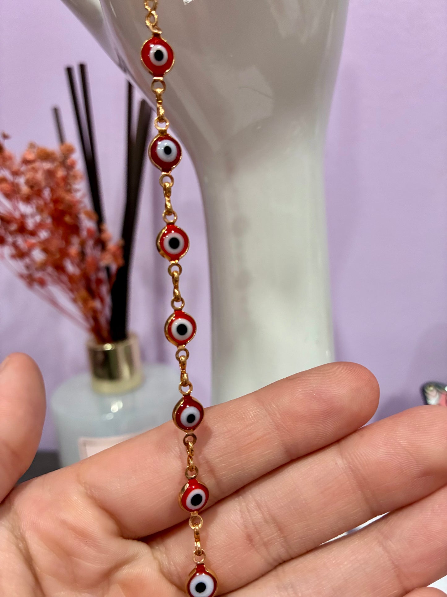 Red Evil Eye + Gold Anklet