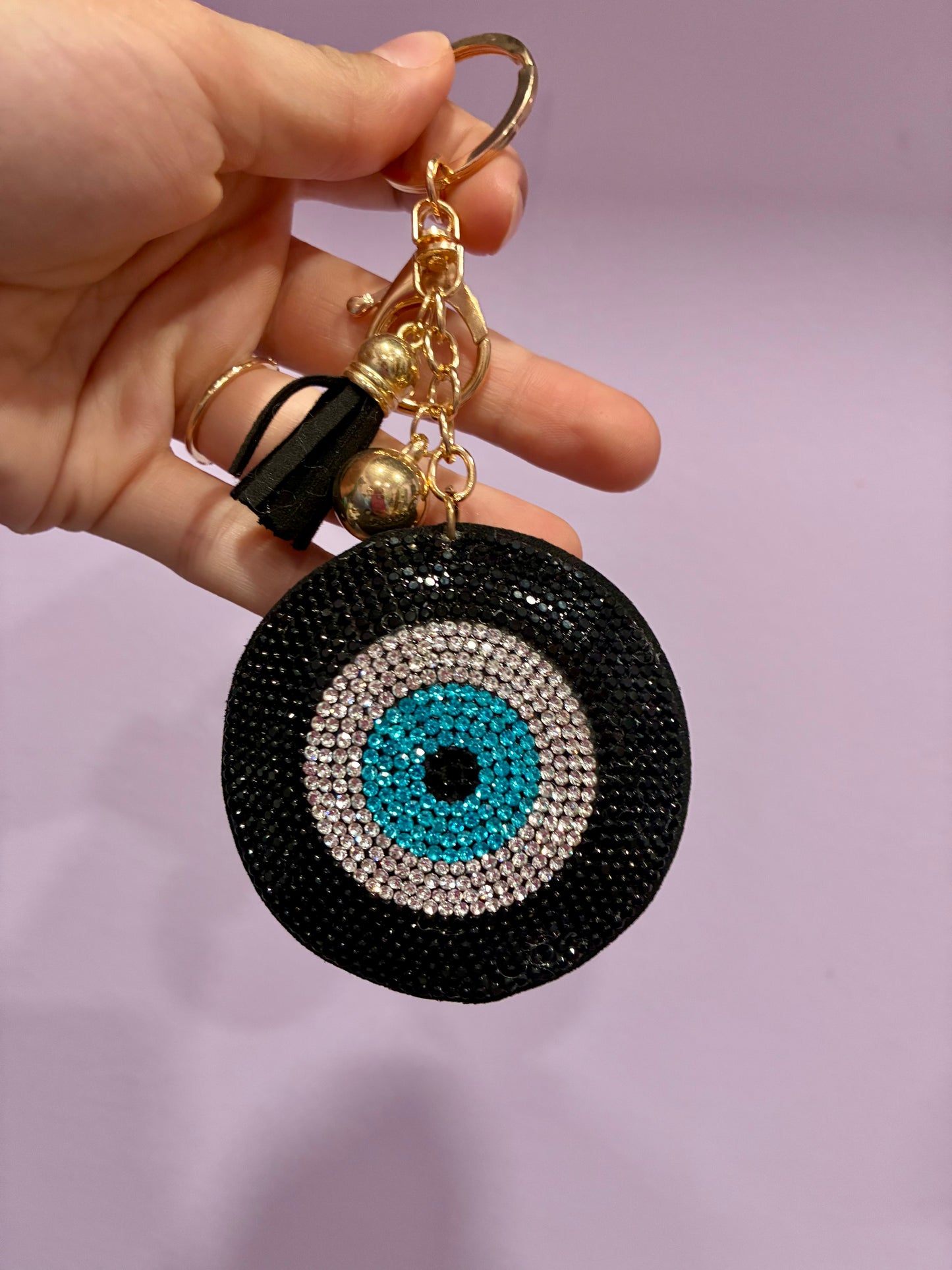 Large Black Evil Eye Key Chain