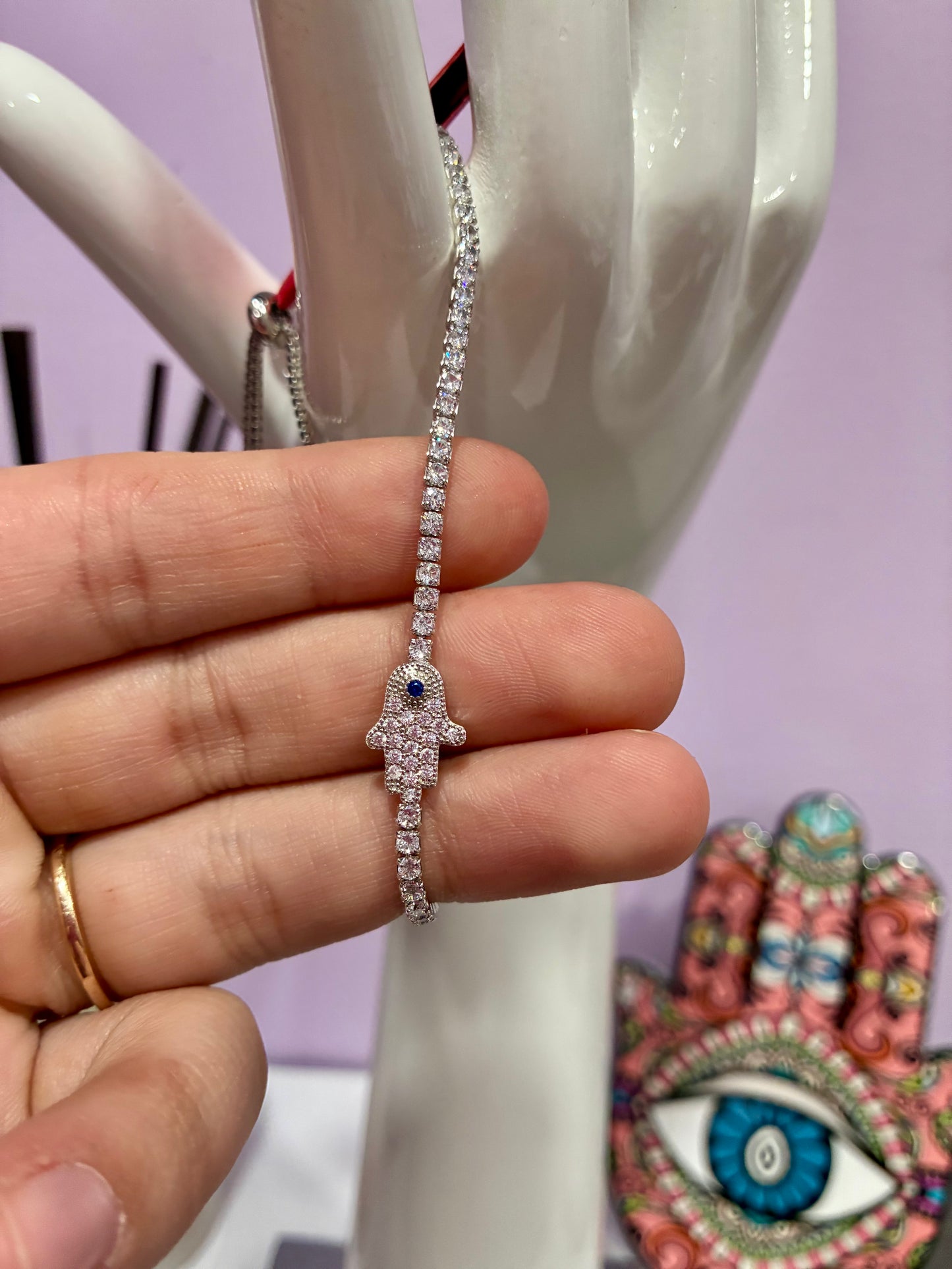 Hamsa Hand Adjustable Tennis Bracelet