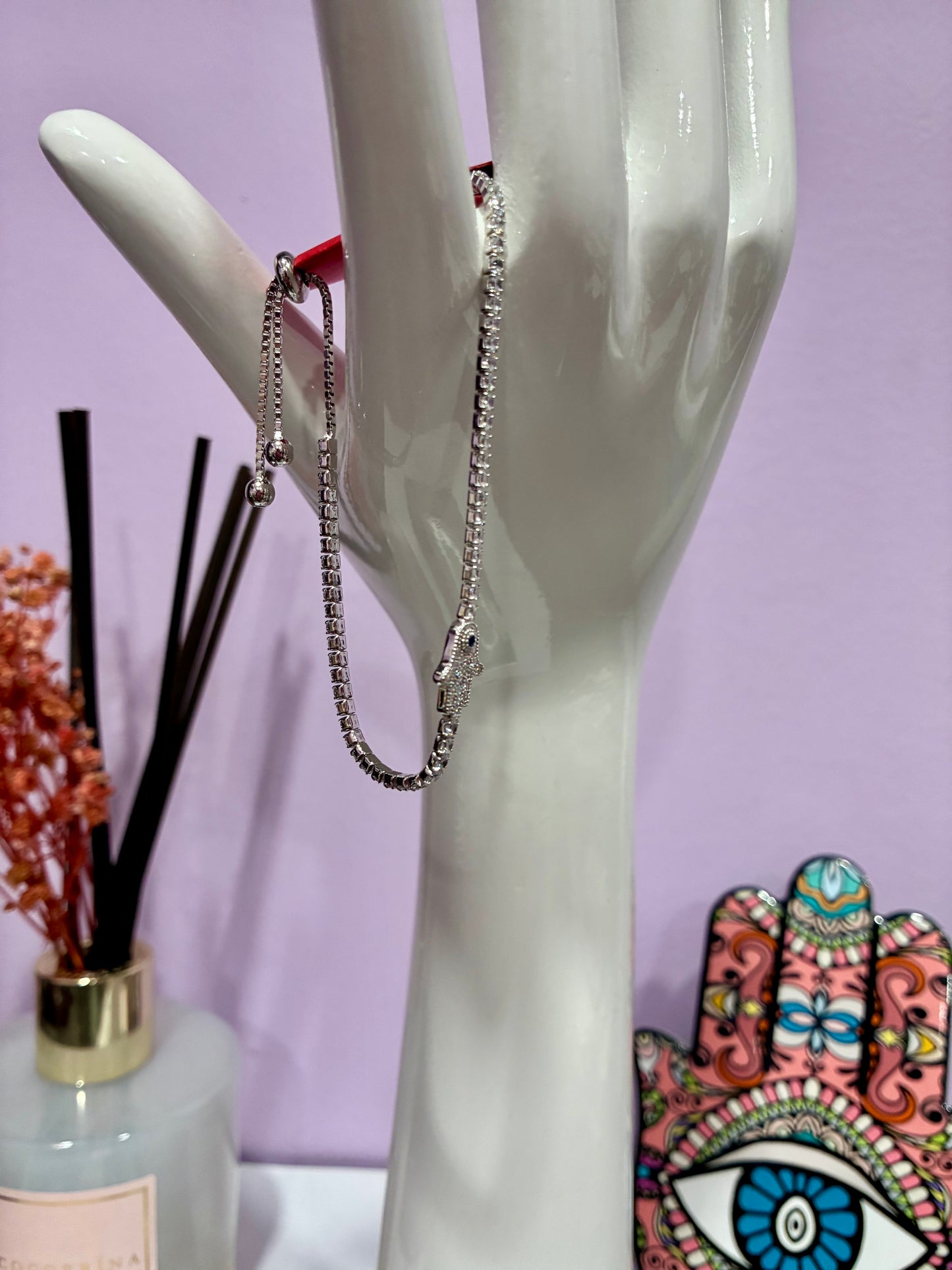 Hamsa Hand Adjustable Tennis Bracelet