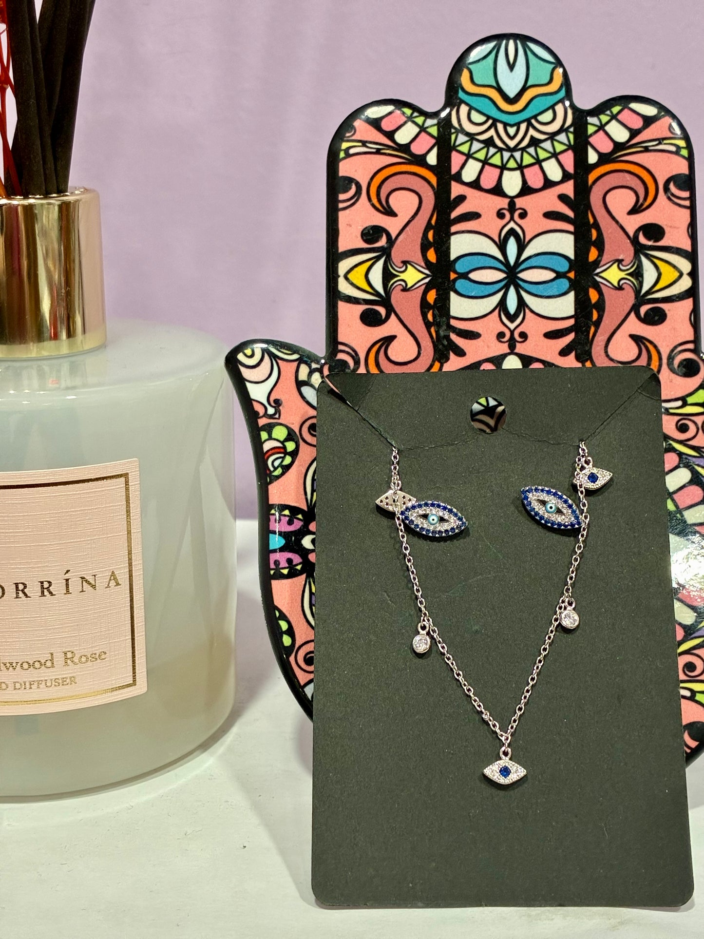 Matching Earring & Necklace Set Evil Eye