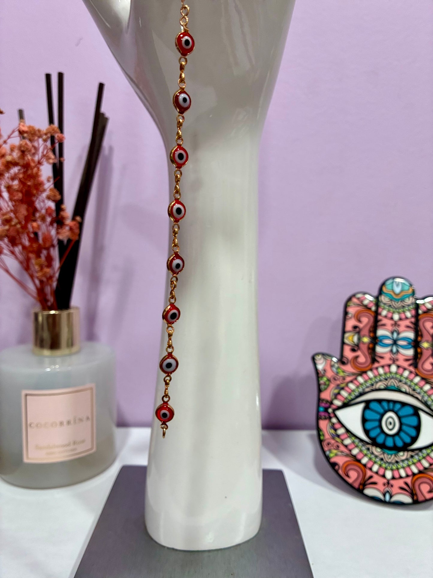 Red Evil Eye + Gold Anklet